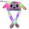 free ship 2019 Fashion Moving Hat Glowing Rabbit Ears Plush Sweet Cute Airbag Cap 5 color can be choose