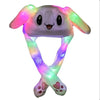 free ship 2019 Fashion Moving Hat Glowing Rabbit Ears Plush Sweet Cute Airbag Cap 5 color can be choose