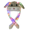 free ship 2019 Fashion Moving Hat Glowing Rabbit Ears Plush Sweet Cute Airbag Cap 5 color can be choose