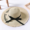 Embroidery Summer Straw Hat Women Wide Brim Sun Protection Beach Hat 2020 Adjustable Floppy Foldable Sun Hats for Women Ladies