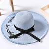 Embroidery Summer Straw Hat Women Wide Brim Sun Protection Beach Hat 2020 Adjustable Floppy Foldable Sun Hats for Women Ladies