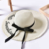 Embroidery Summer Straw Hat Women Wide Brim Sun Protection Beach Hat 2020 Adjustable Floppy Foldable Sun Hats for Women Ladies